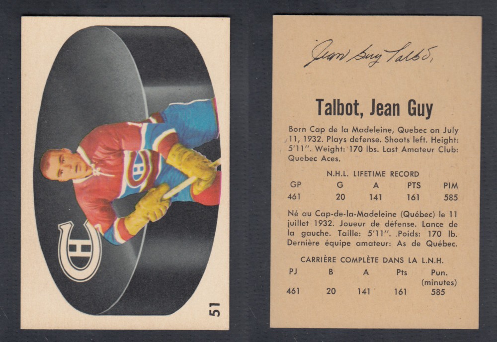 1962-63 PARKHURST HOCKEY CARD #51 J. TALBOT photo