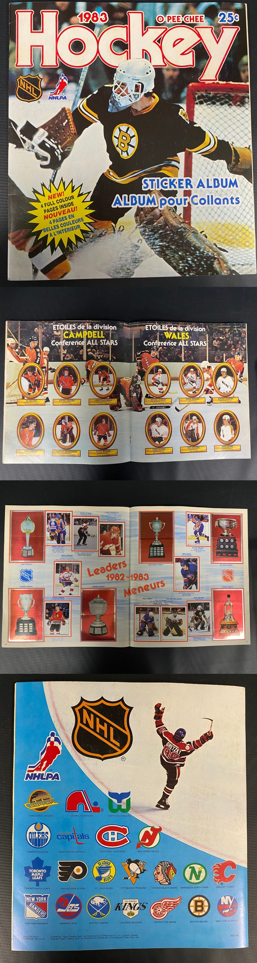 1983-84 O-PEE-CHEE NHL STICKERS FULL SET 330/330 IN ALBUM photo