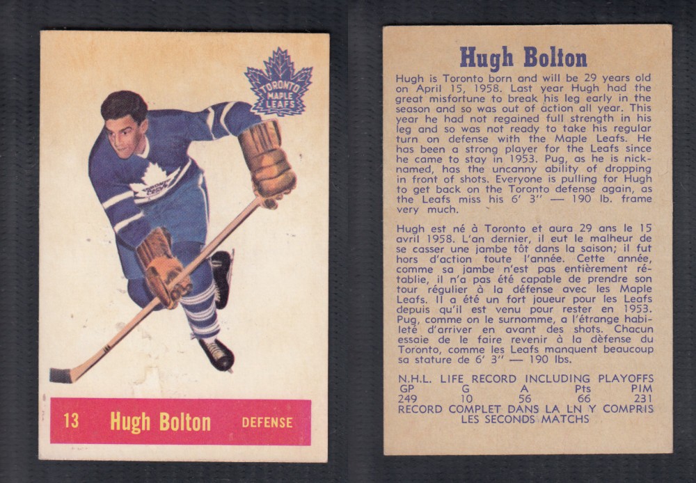 1957-58 PARKHURST HOCKEY CARD #13 H. BOLTON photo