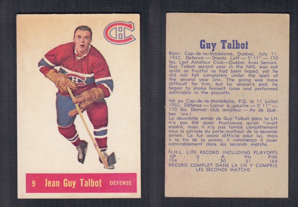 1957-58 PARKHURST HOCKEY CARD #9 J. TALBOT photo