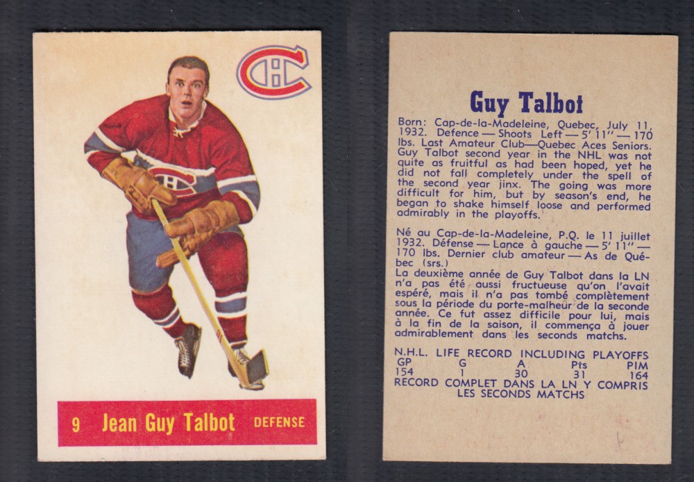 1957-58 PARKHURST HOCKEY CARD #9 J. TALBOT photo