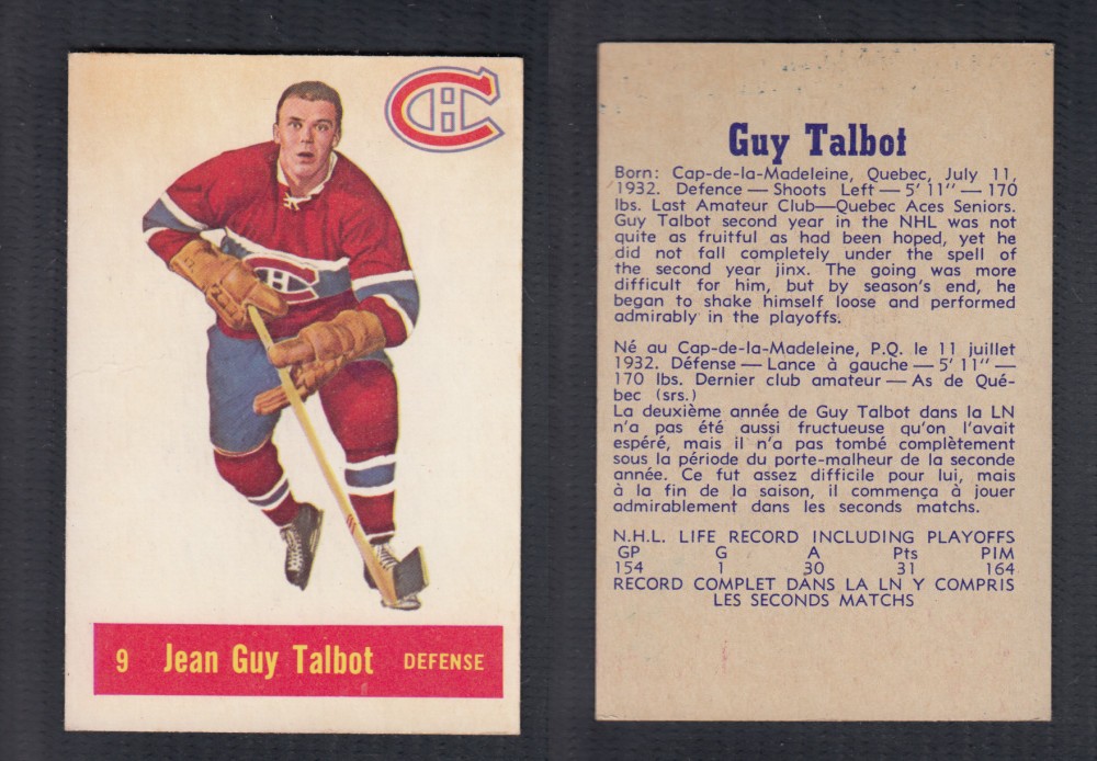 1957-58 PARKHURST HOCKEY CARD #9 J. TALBOT photo