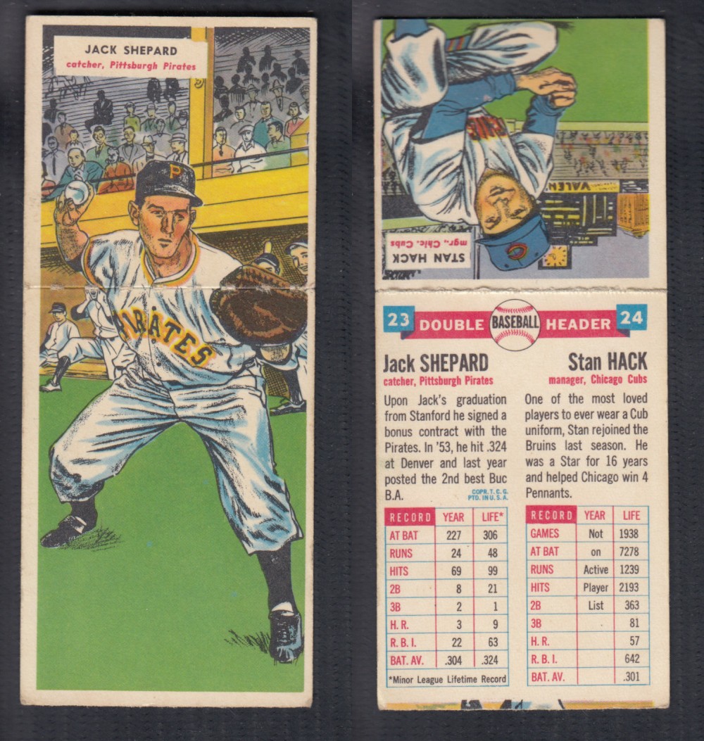 1955 TOPPS DOUBLEHEADERS BASEBALL CARD #23-24 SHEPARD/HACK photo