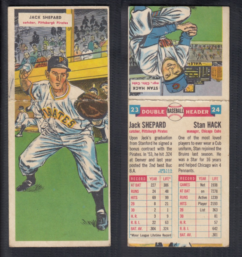 1955 TOPPS DOUBLEHEADERS BASEBALL CARD #23-24 SHEPARD/HACK photo