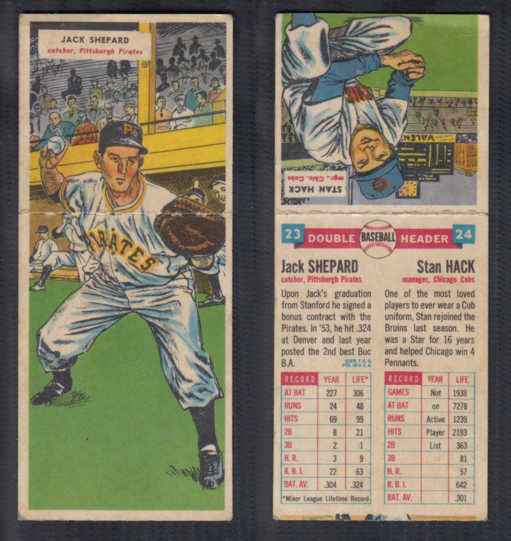 1955 TOPPS DOUBLEHEADERS BASEBALL CARD #23-24 SHEPARD/HACK photo