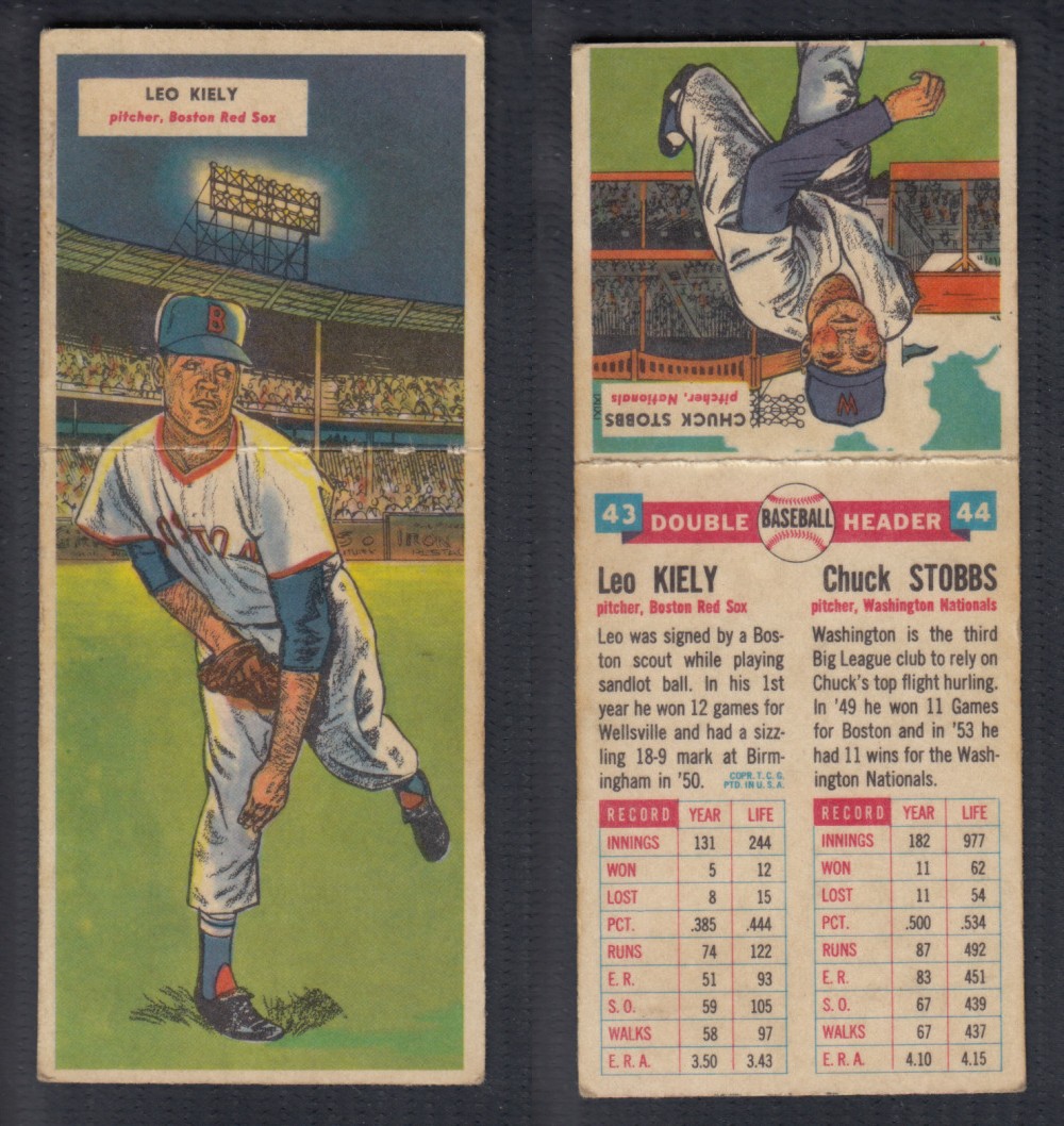 1955 TOPPS DOUBLEHEADERS BASEBALL CARD #43-44 KIELY/STOBBS photo