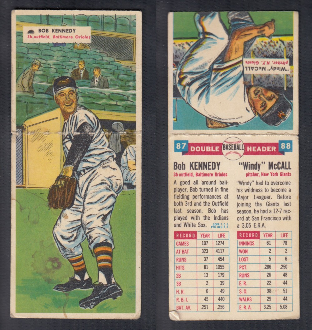 1955 TOPPS DOUBLEHEADERS BASEBALL CARD #87-88 KENNEDY/MCCALL photo