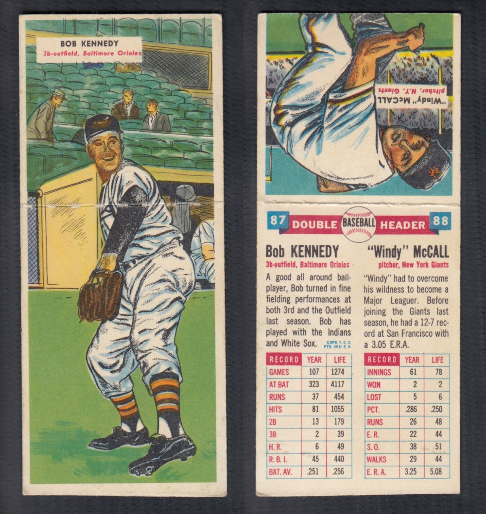 1955 TOPPS DOUBLEHEADERS BASEBALL CARD #87-88 KENNEDY/MCCALL photo