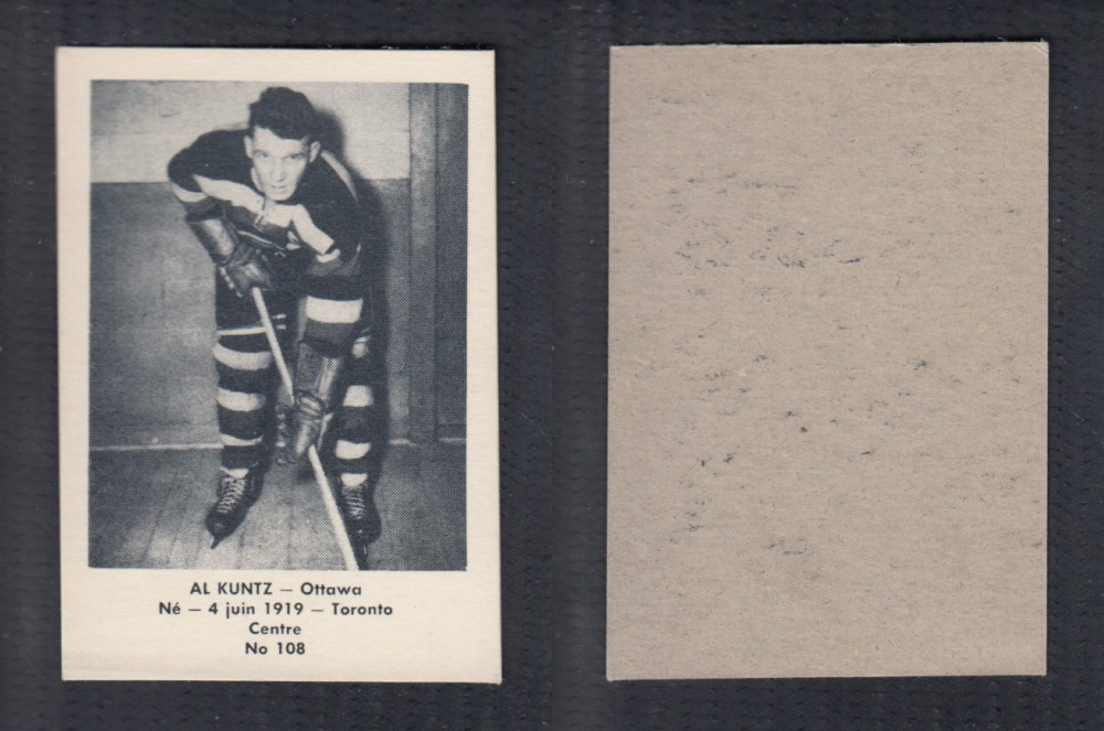 1952-53 LAVAL DAIRY UPDATE HOCKEY CARD #108 A. KUNTZ photo