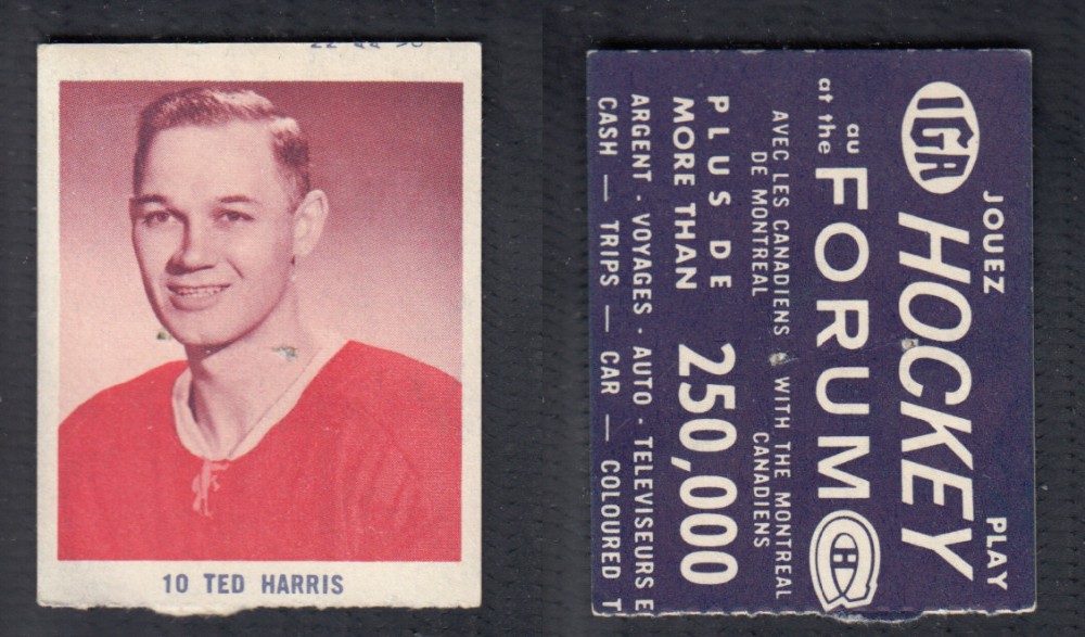 1967-68 IGA MONTREAL CANADIENS HOCKEY CARD #10 T. HARRIS photo