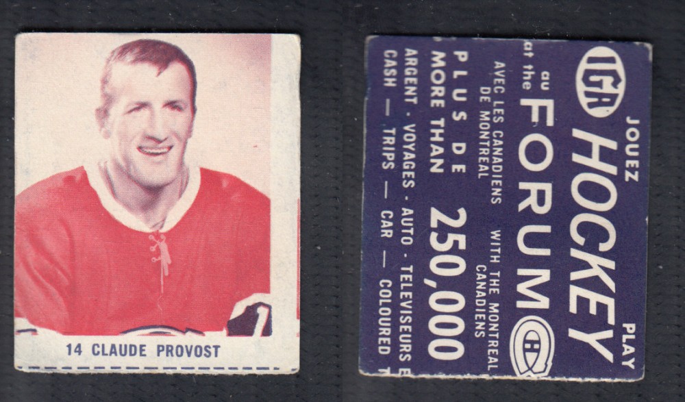 1967-68 IGA MONTREAL CANADIENS HOCKEY CARD #14 C. PROVOST photo