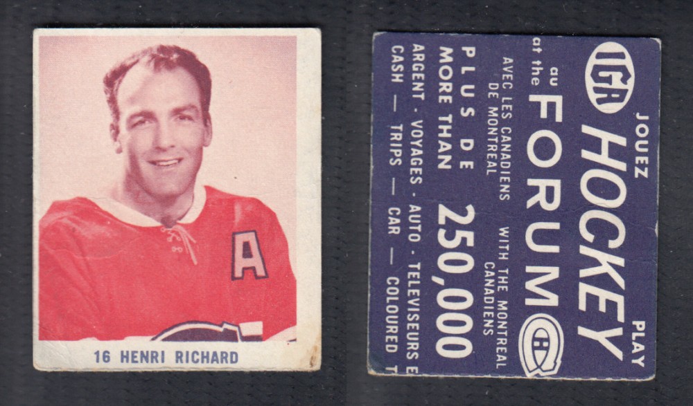 1967-68 IGA MONTREAL CANADIENS HOCKEY CARD #16 H. RICHARD photo