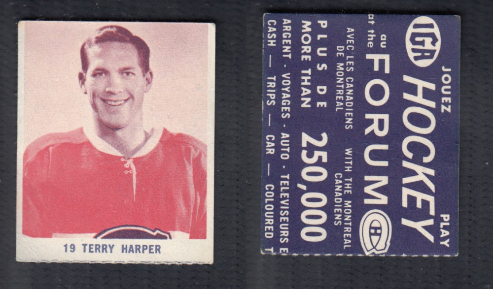 1967-68 IGA MONTREAL CANADIENS HOCKEY CARD #19 T. HARPER photo