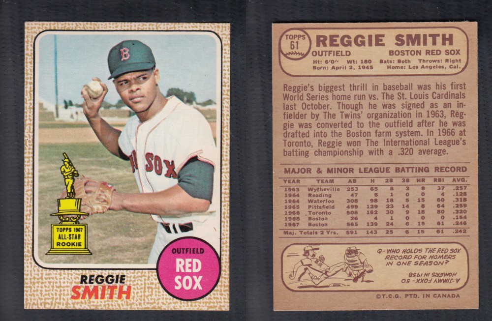 1968 O-PEE-CHEE BASEBALL CARD #61 R. SMITH photo