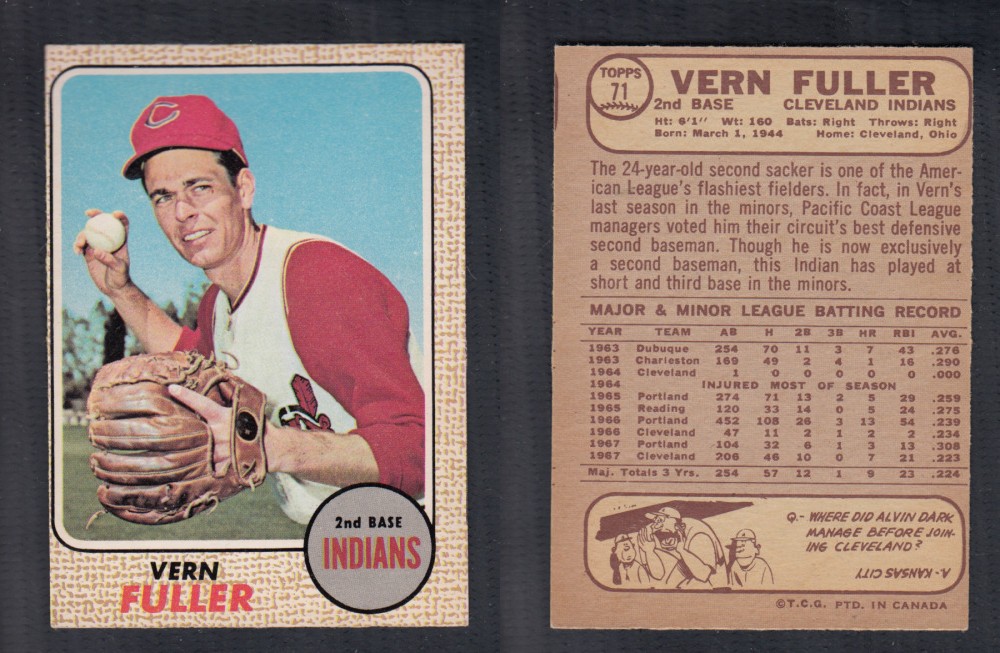 1968 O-PEE-CHEE BASEBALL CARD #71 V. FULLER photo