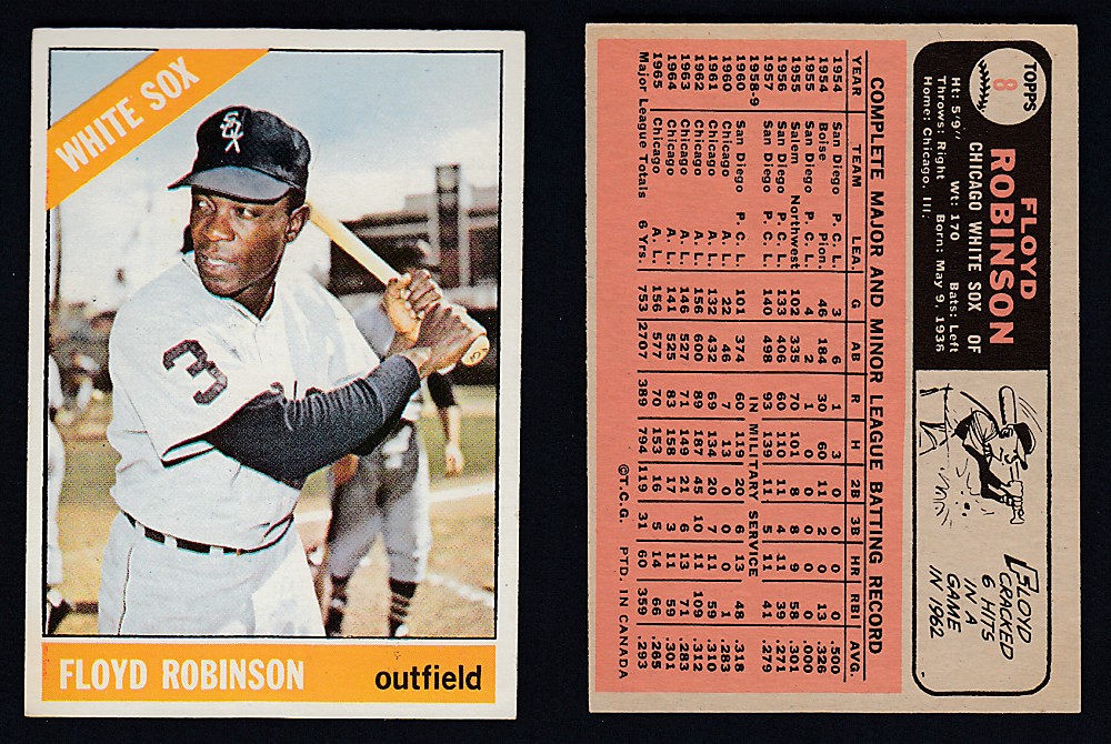 1966 O-PEE-CHEE BASEBALL CARD #8 F. ROBINSON photo