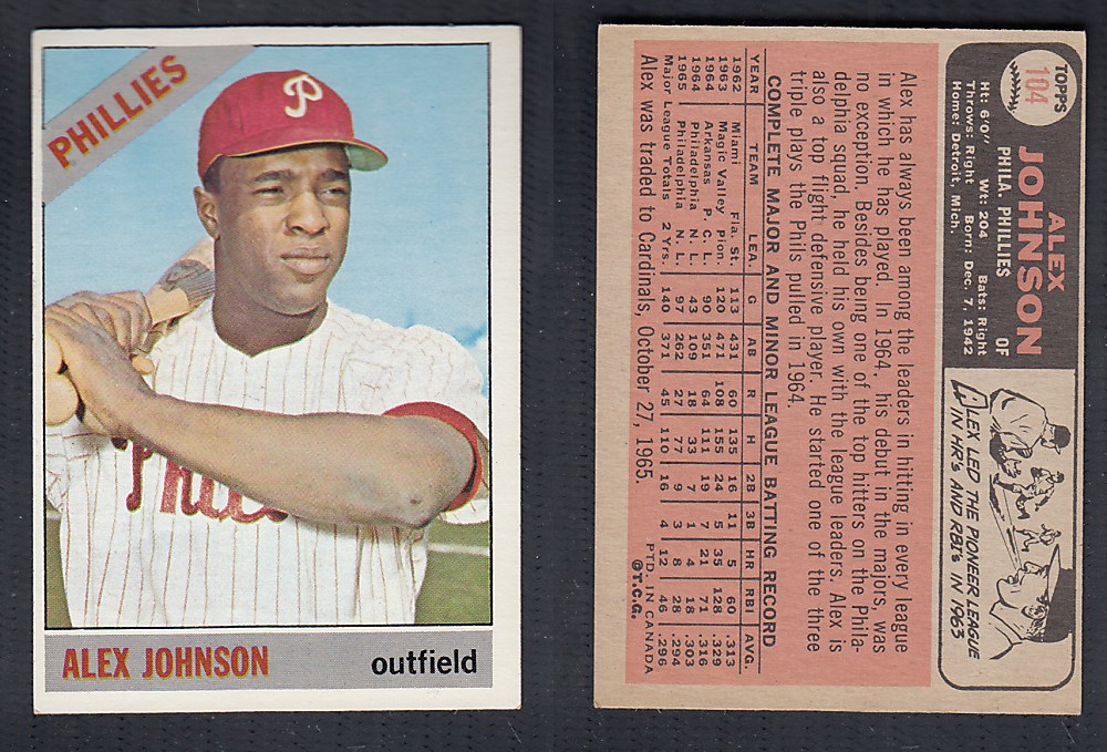 1966 O-PEE-CHEE BASEBALL CARD #104 A. JOHNSON photo