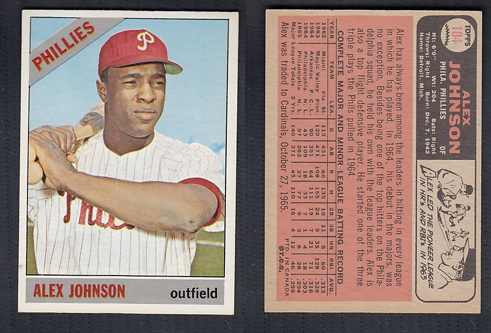 1966 O-PEE-CHEE BASEBALL CARD #104 A. JOHNSON photo