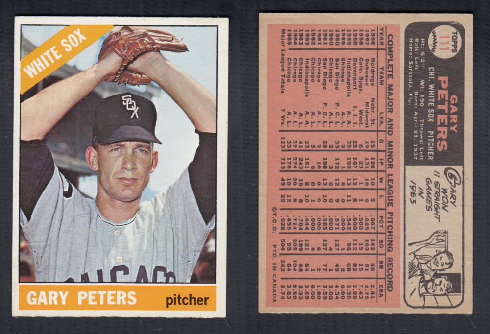 1966 O-PEE-CHEE BASEBALL CARD #111 G. PETERS photo