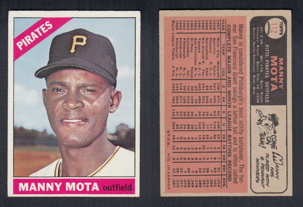 1966 O-PEE-CHEE BASEBALL CARD #112 M. MOTA photo