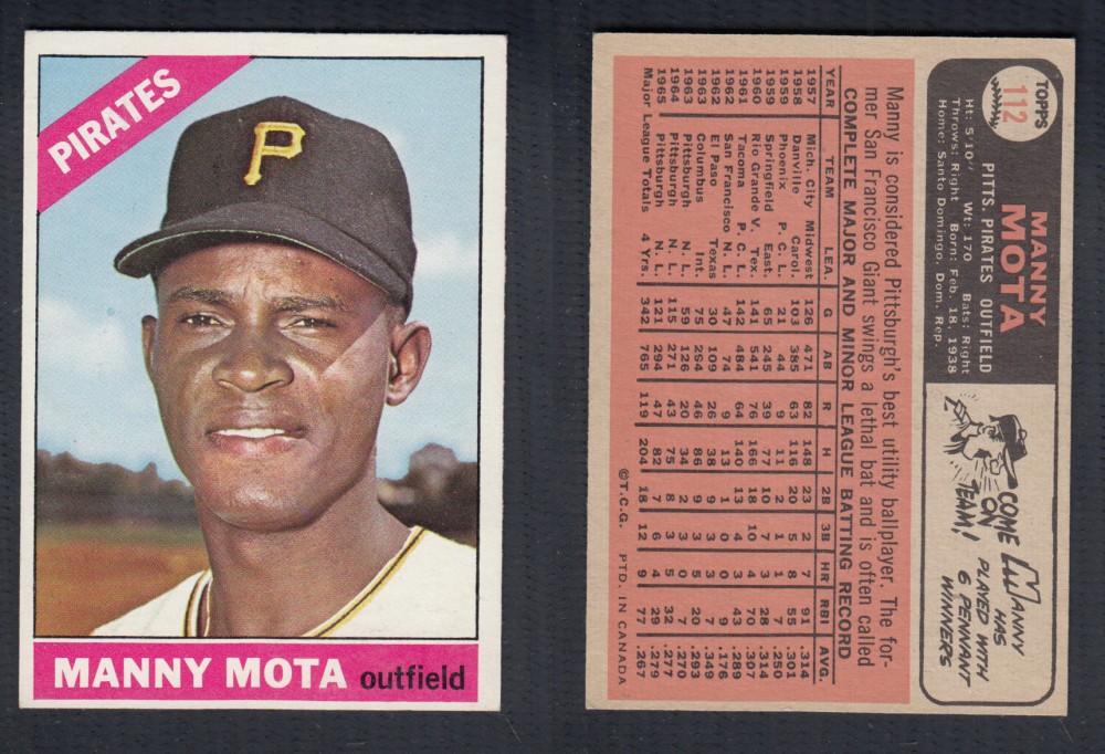 1966 O-PEE-CHEE BASEBALL CARD #112 M. MOTA photo