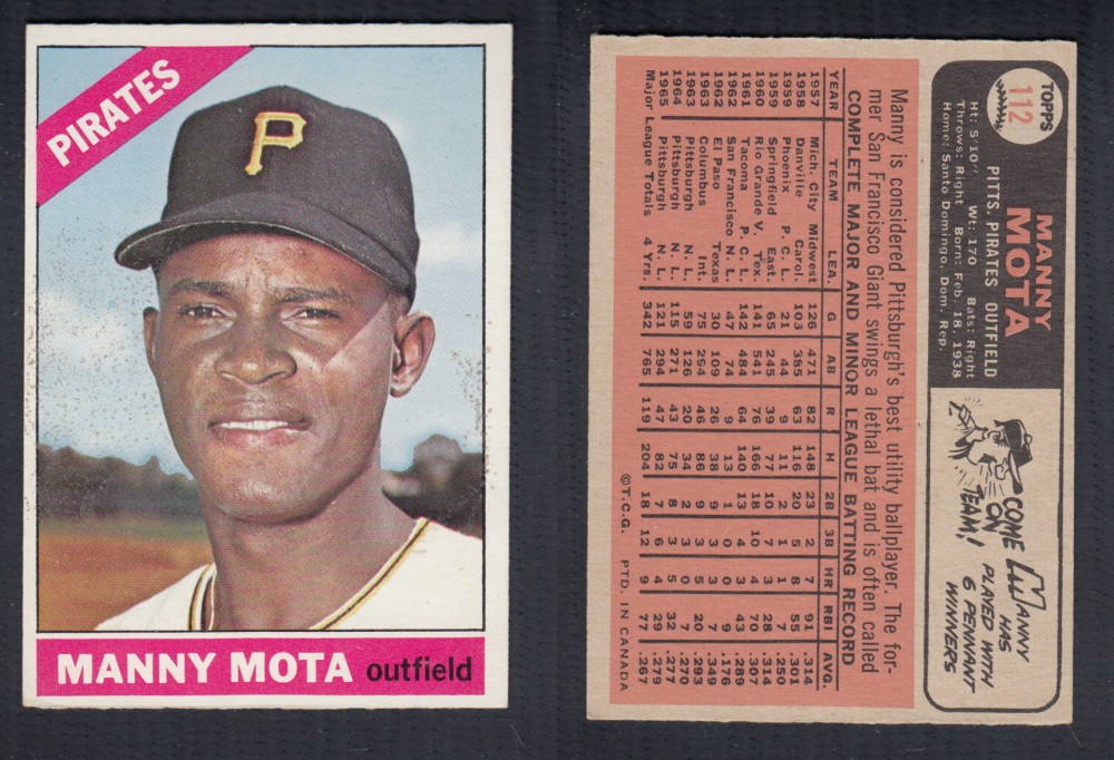 1966 O-PEE-CHEE BASEBALL CARD #112 M. MOTA photo