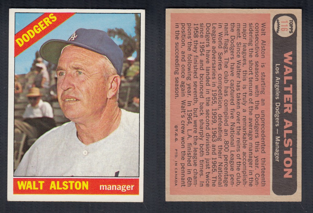 1966 O-PEE-CHEE BASEBALL CARD #116 W. ALSTON photo