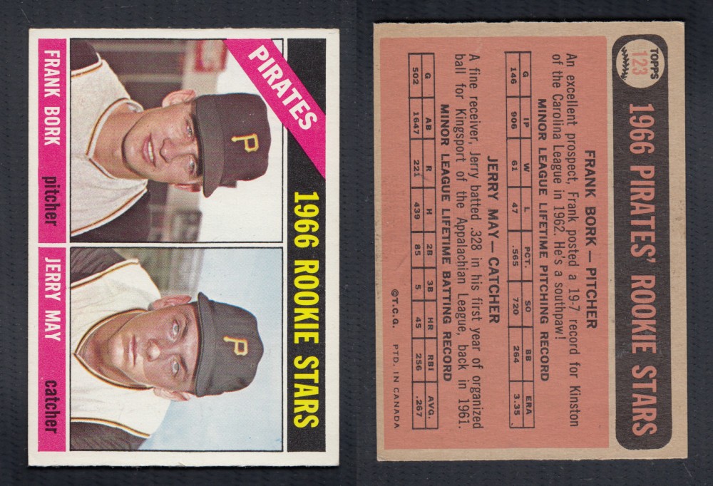 1966 O-PEE-CHEE BASEBALL CARD #123 PIRATES ROOKIE STARS photo