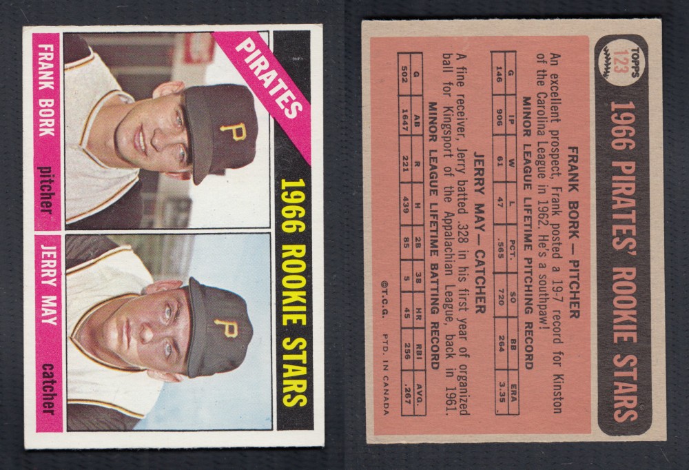 1966 O-PEE-CHEE BASEBALL CARD #123 PIRATES ROOKIE STARS photo