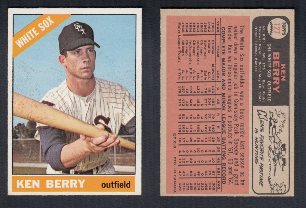 1966 O-PEE-CHEE BASEBALL CARD #127 K. BERRY photo