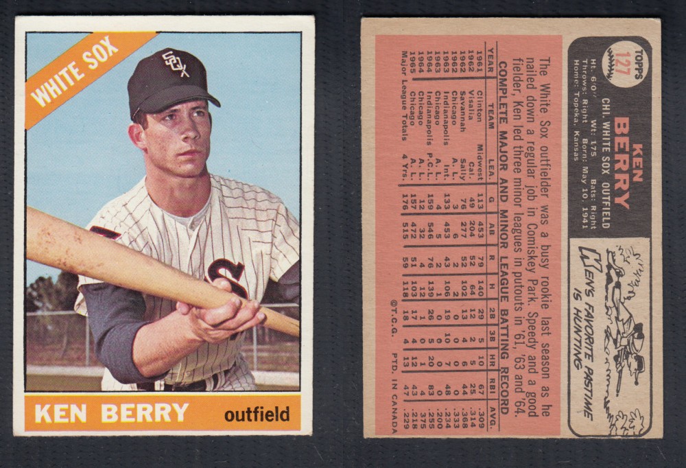 1966 O-PEE-CHEE BASEBALL CARD #127 K. BERRY photo