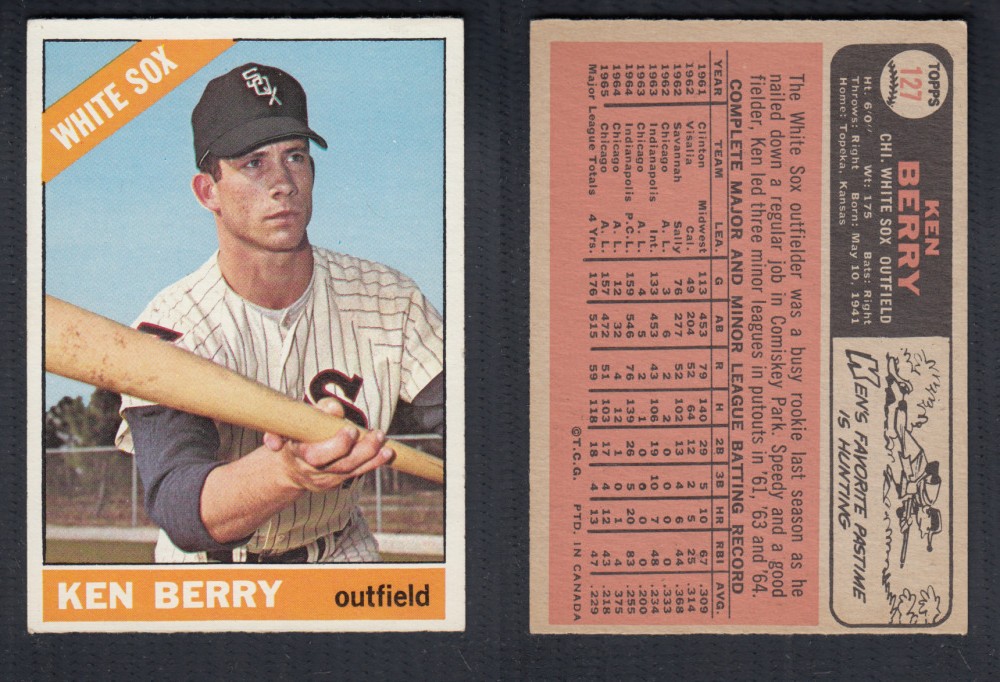 1966 O-PEE-CHEE BASEBALL CARD #127 K. BERRY photo