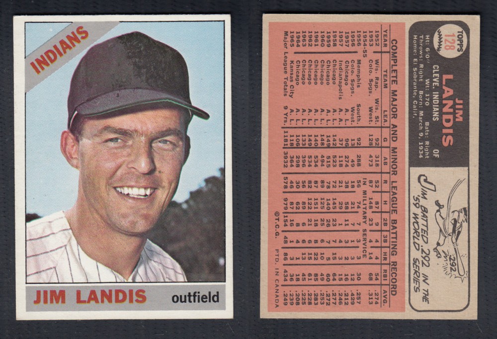 1966 O-PEE-CHEE BASEBALL CARD #128 J. LANDIS photo