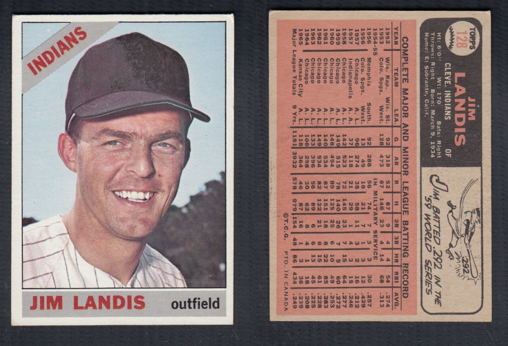 1966 O-PEE-CHEE BASEBALL CARD #128 J. LANDIS photo