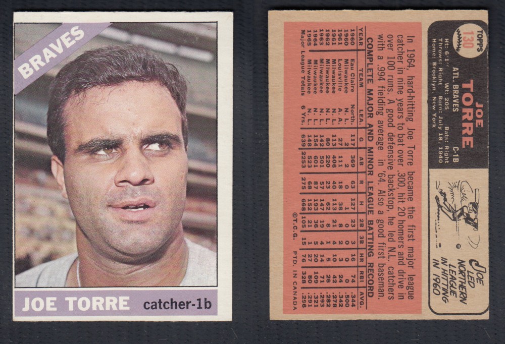 1966 O-PEE-CHEE BASEBALL CARD #130 J. TORRE photo