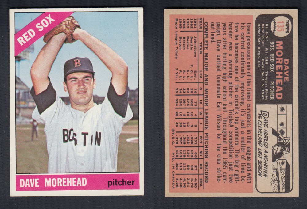 1966 O-PEE-CHEE BASEBALL CARD #135 D. MOREHEAD photo