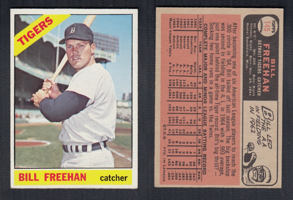 1966 O-PEE-CHEE BASEBALL CARD #145 B. FREEHAN photo