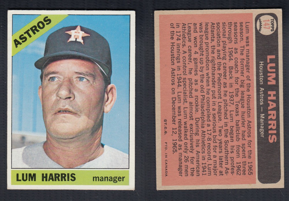 1966 O-PEE-CHEE BASEBALL CARD #147 L. HARRIS photo