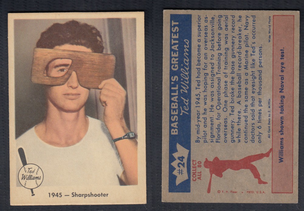 1959 FLEER TED WILLIAMS BASEBALL CARD #24 photo