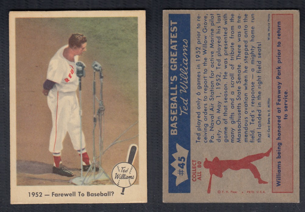 1959 FLEER TED WILLIAMS BASEBALL CARD #45 photo