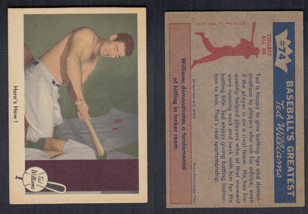 1959 FLEER TED WILLIAMS BASEBALL CARD #74 photo