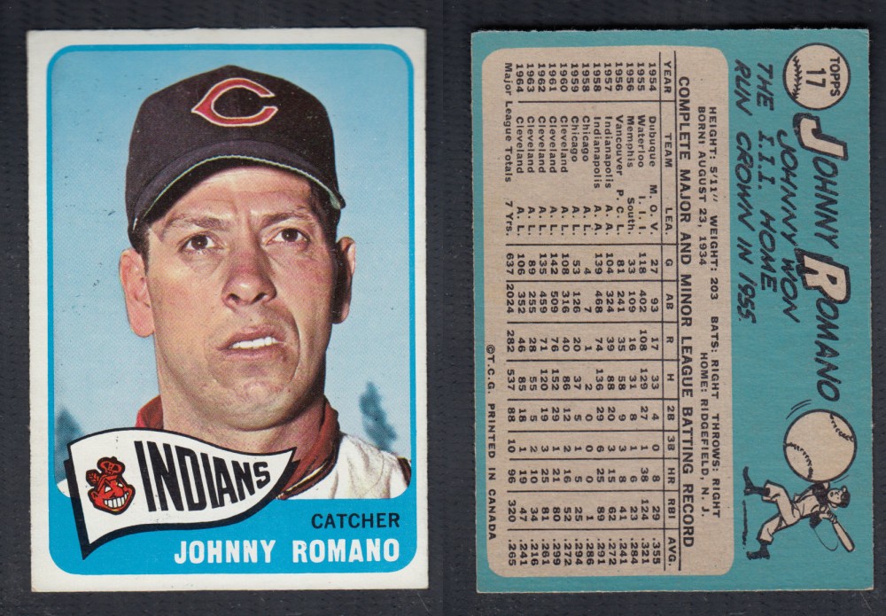 1965 O-PEE-CHEE BASEBALL CARD #17 J. ROMANO photo