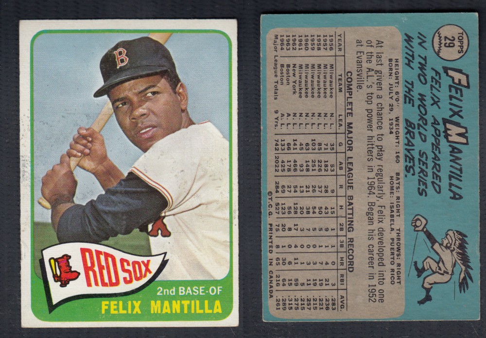 1965 O-PEE-CHEE BASEBALL CARD #29 F. MANTILLA photo