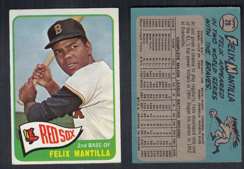 1965 O-PEE-CHEE BASEBALL CARD #29 F. MANTILLA photo