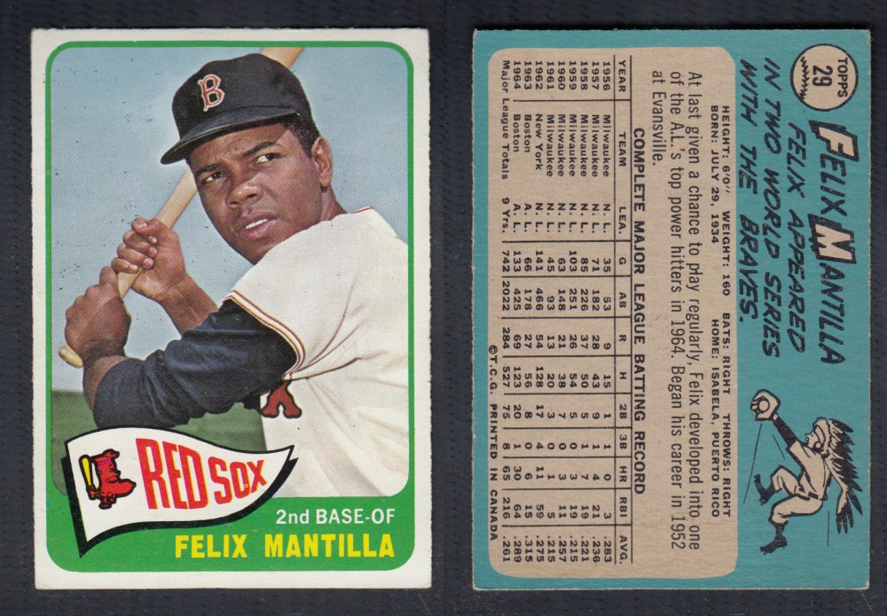 1965 O-PEE-CHEE BASEBALL CARD #29 F. MANTILLA photo