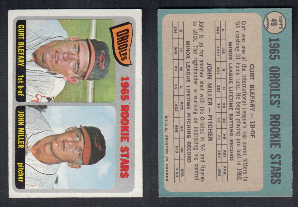 1965 O-PEE-CHEE BASEBALL CARD #49 ORIOLES ROOKIE STARS photo