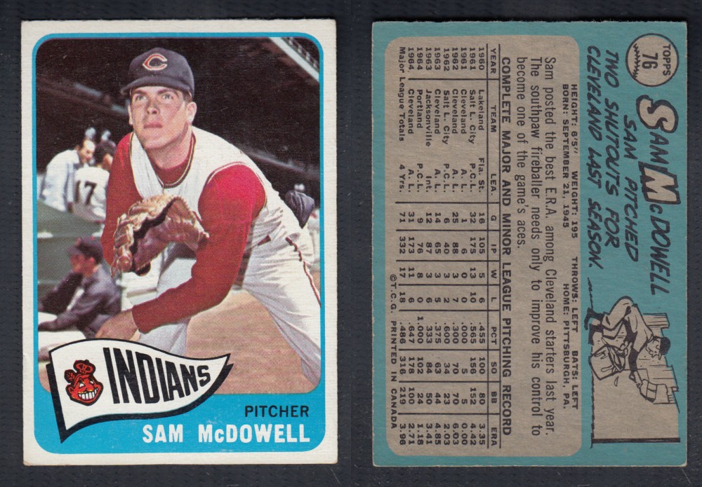 1965 O-PEE-CHEE BASEBALL CARD #76 S. MCDOWELL photo