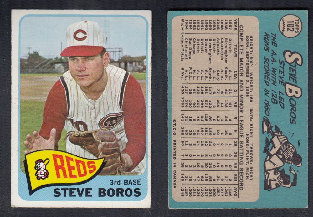 1965 O-PEE-CHEE BASEBALL CARD #101 S. BOROS photo