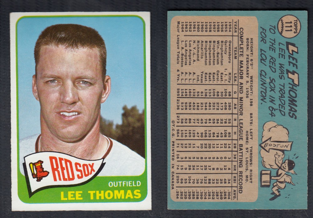 1965 O-PEE-CHEE BASEBALL CARD #111 L. THOMAS photo