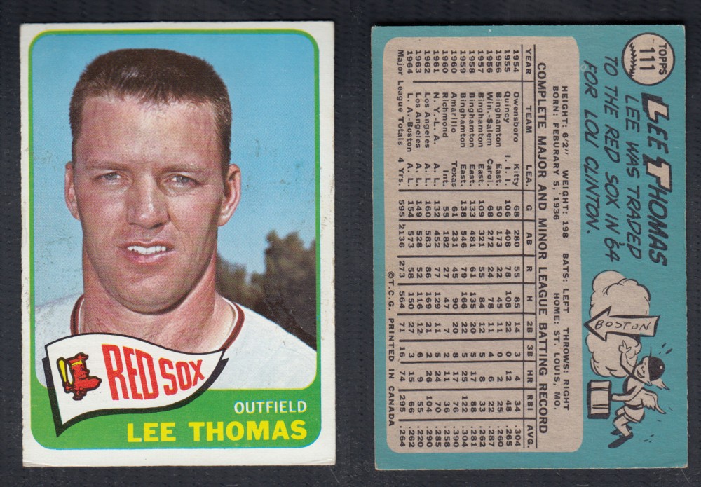 1965 O-PEE-CHEE BASEBALL CARD #111 L. THOMAS photo